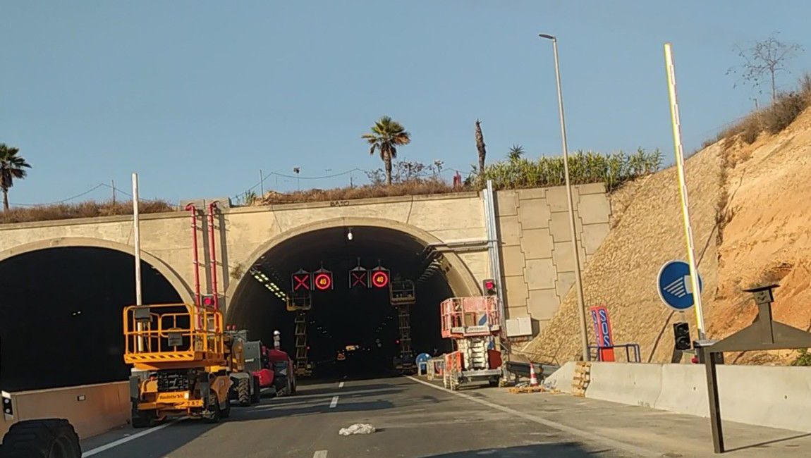 Scheduled road closures on the AP-7 of the Pilar de la Horadada tunnel